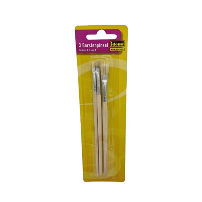 Borstenpinsel im 3er Set Gr. 4,6,8